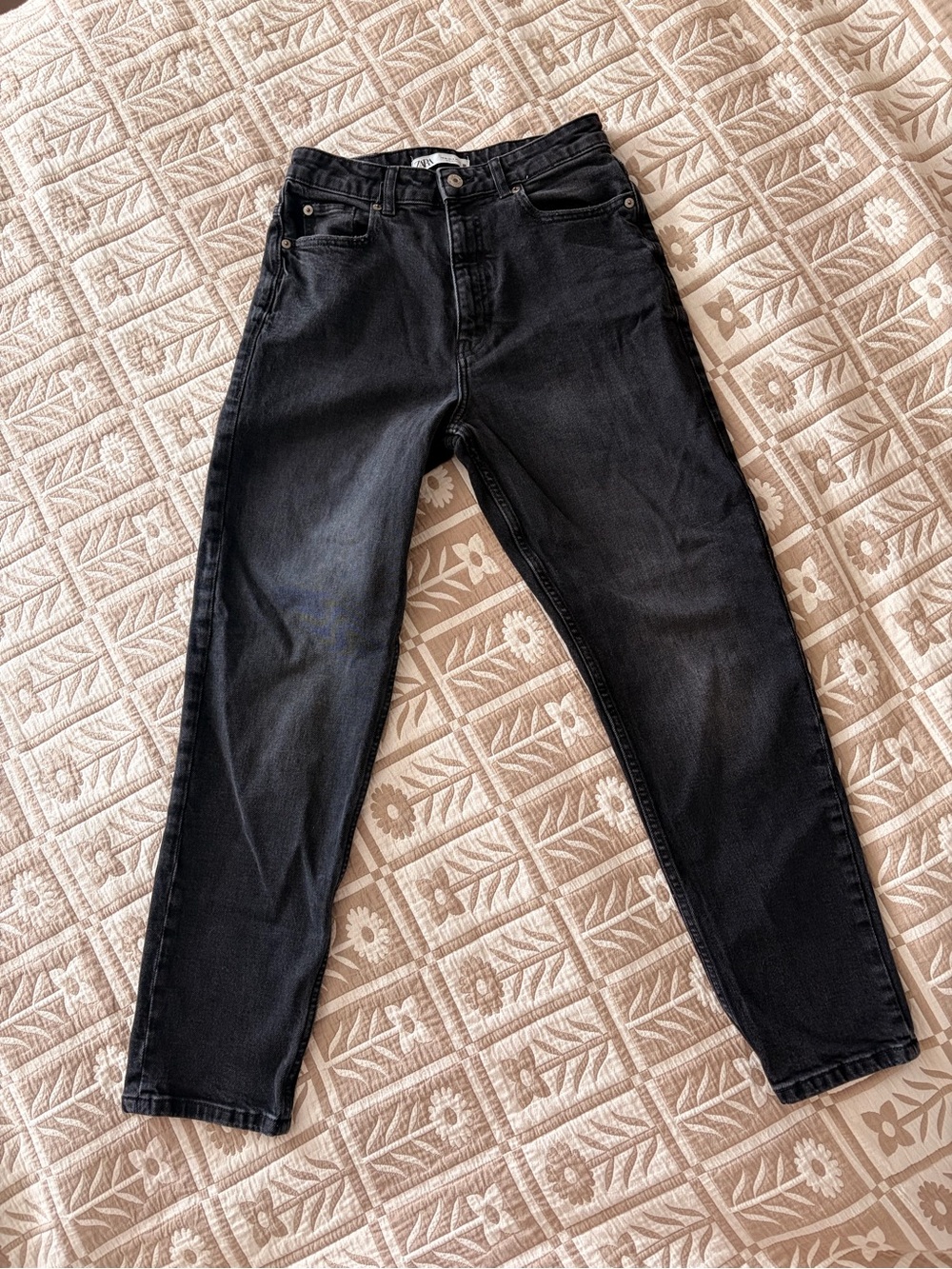 Zara Straight-Leg Jeans — Washed Black